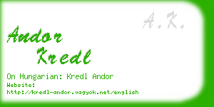 andor kredl business card